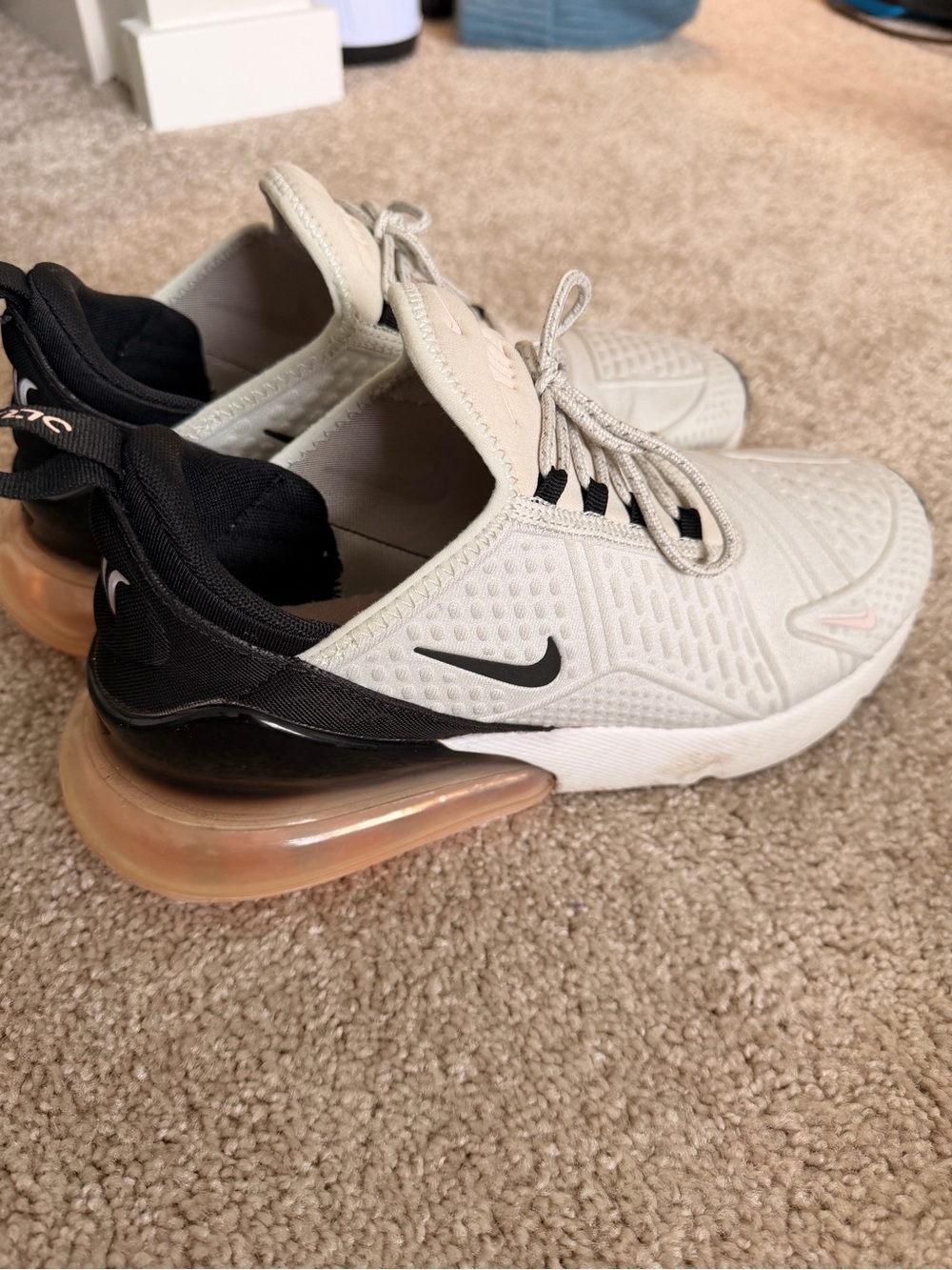 Nike Women’s Air Max 270 React Cream/Black with Amber Air Unit